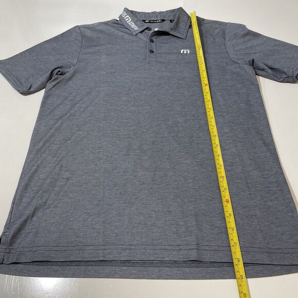 Travis Mathew Men’s Polo Shirt Blue Gray Golf Tour Embroidered Med - Picture 4 of 6
